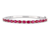 11 Carat (ctw) Lab-Created Ruby Bracelet Bangle in Sterling Silver  (7 Inches)